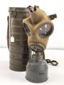 Tschechoslowakei 2.Weltkrieg, Gasmaske VZ35 mit Filter, in Bereitschaftsdose von 1939