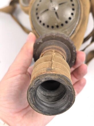 Tschechoslowakei 2.Weltkrieg, Gasmaske VZ35 mit ungewöhnlichem Schlauch