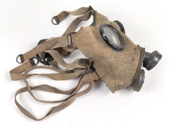 Tschechoslowakei 2.Weltkrieg, Gasmaske  Modell F.M. 3, Variante in Metall statt Pressmasse.