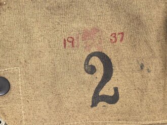 Tschechoslowakei 2.Weltkrieg, Bereitschaftstasche für eine Gasmaske VZ33 und 35. Guter Zustand, datiert 1936