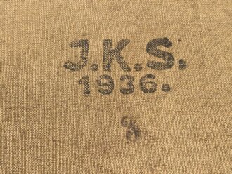 Tschechoslowakei 2.Weltkrieg, Bereitschaftstasche für eine Gasmaske VZ33 und 35. Guter Zustand, datiert 1936