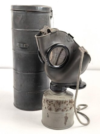 Luftschutz III.Reich, tschechische Gasmaske FM-3 mit...
