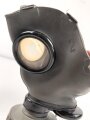 Luftschutz III.Reich, tschechische Gasmaske FM-3 mit Filter in Bereitschaftsbüchse, als Beute vereinnahmt und an den Luftschutz ausgegeben