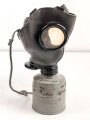 Luftschutz III.Reich, tschechische Gasmaske FM-3 mit Filter in Bereitschaftsbüchse, als Beute vereinnahmt und an den Luftschutz ausgegeben