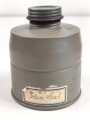Luftschutz III.Reich, tschechische Gasmaske VZ35 mit Filter in Bereitschaftsbüchse, als Beute vereinnahmt und an den Luftschutz ausgegeben