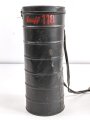 Luftschutz III.Reich, tschechische Gasmaske VZ35 mit Filter in Bereitschaftsbüchse, als Beute vereinnahmt und an den Luftschutz ausgegeben