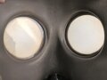 Luftschutz III.Reich, tschechische Gasmaske FM-3 mit Filter , als Beute vereinnahmt und an den Luftschutz ausgegeben