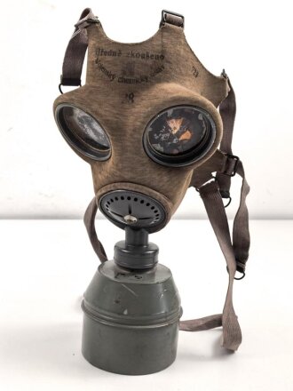 Luftschutz III.Reich, tschechische Gasmaske VZ35 mit...