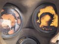 Luftschutz III.Reich, tschechische Gasmaske VZ35 mit Filter , als Beute vereinnahmt und an den Luftschutz ausgegeben