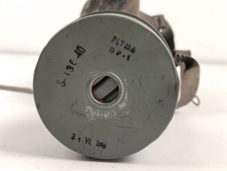 Luftschutz III.Reich, tschechische Gasmaske VZ35 mit Filter , als Beute vereinnahmt und an den Luftschutz ausgegeben