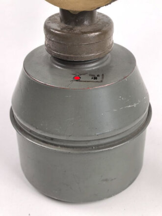 Luftschutz III.Reich, tschechische Gasmaske VZ35 mit Filter , als Beute vereinnahmt und an den Luftschutz ausgegeben
