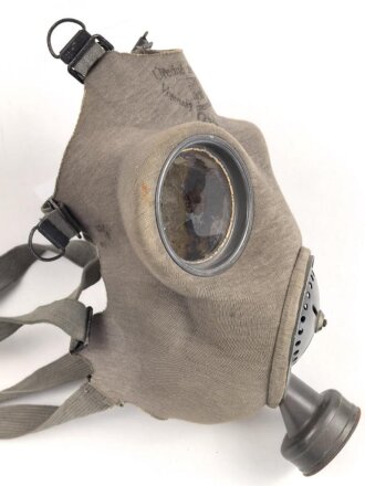 Luftschutz III.Reich, tschechische Gasmaske VZ35 , als Beute vereinnahmt und an den Luftschutz ausgegeben