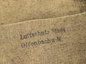 Luftschutz III.Reich, tschechische Bereitschaftstasche für eine Gasmaske VZ33 und 35 , als Beute vereinnahmt und an den Luftschutz ausgegeben. Luftschutz Stadt Offenbach am Main