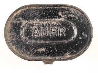 Deutschland,  Bereitschaftsbüchse für eine Gasmaske "AUER" Trageriemen inliegend, wahrscheinlich aus den 1930iger Jahren