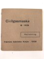 Dänemark, Bedienungsanleitung für die Zivilgasmaske M 1938, datiert 1939, 16 Seiten, Maße: 8 x 8cm