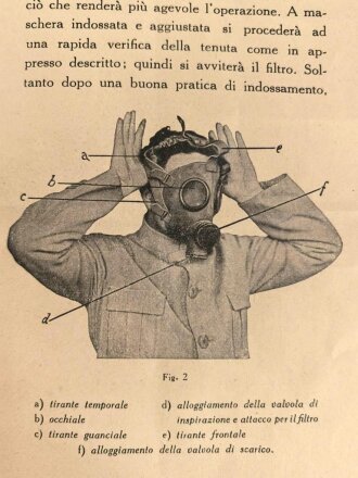 Italien, Bedienungsanleitung für die Pirelli Tipo T 35 Gasmaske, datiert 1939, 14 Seiten, DIN A6