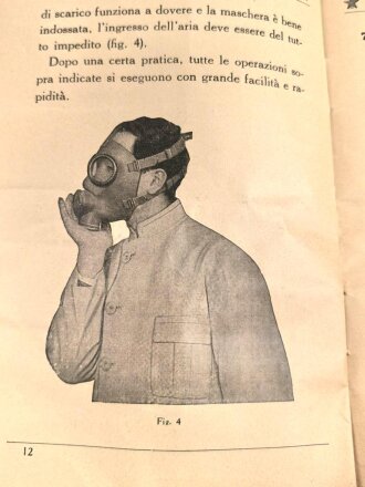 Italien, Bedienungsanleitung für die Pirelli Tipo T 35 Gasmaske, datiert 1939, 14 Seiten, DIN A6