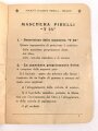 Italien, Bedienungsanleitung für die Pirelli Tipo T 35 Gasmaske, datiert 1939, 14 Seiten, DIN A6