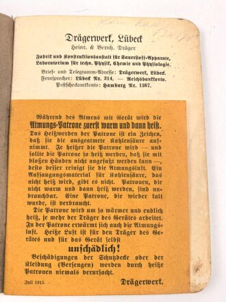 1. Weltkrieg, "Feld-Anweisung - Selbstretter...