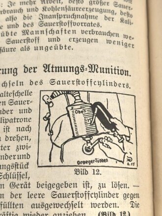1. Weltkrieg, "Feld-Anweisung - Selbstretter Dräger Tübben" datiert 1915, 48 Seiten, DIN A6