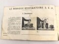Belgien/Frankreich, Gebrauchsanweisung für die S.B.A. Atmeschutzmaske aus den 1930er Jahren, 23 Seiten, DIN A5