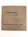 Dänemark, Bedienungsanleitung für die Zivilgasmaske M 1938, datiert 1939, 16 Seiten, Maße:8 x 8cm