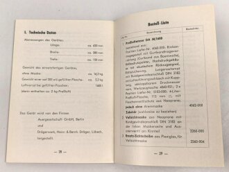 Deutschland nach 1945, Gebrauchsanweisung für AUER Pressluftatmer Da 58/1600, 32 Seiten, DIN A6