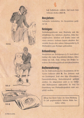 Luftschutz faltblatt  "Kindergasschutz", 4 Seiten, DIN A5, Druckvermerk von 1939