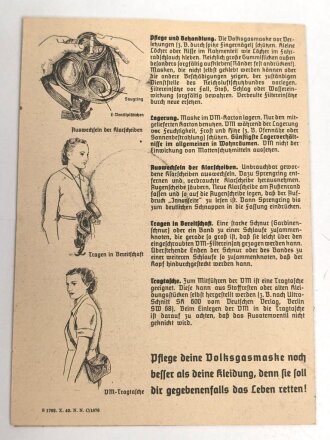 "Die deutsche Volksgasmaske VM 40" Gebrauchsanweisung DIN A6