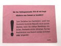 "Die deutsche Volksgasmaske VM 40" Gebrauchsanweisung DIN A6
