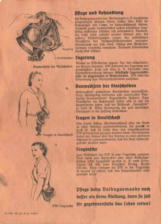 "Die deutsche Volksgasmaske VM 40" Gebrauchsanweisung DIN A5
