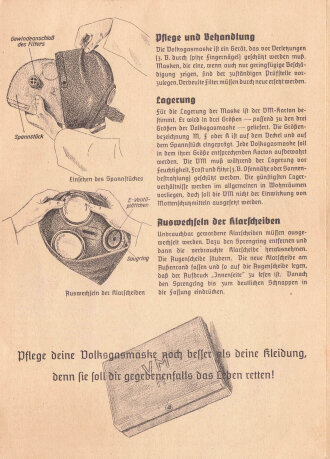 "Die deutsche Volksgasmaske VM 37" Gebrauchsanweisung DIN A5