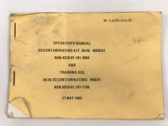 U.S. Technical Manual 3-4240-216-10 "Operators Manual" May 1985, DIN A6
