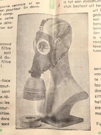 Belgien, Gebrauchsanweisung für die zivile Gasmaske Typs L.702, ca. DIN A5
