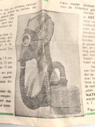 Belgien, Gebrauchsanweisung für die zivile Gasmaske Typs L.702, ca. DIN A5