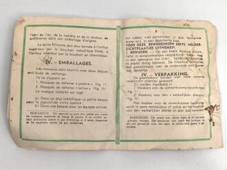 Belgien, Gebrauchsanweisung für die zivile Gasmaske Typs L.702, ca. DIN A5