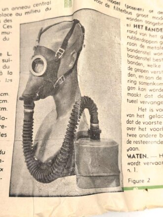 Belgien, Gebrauchsanweisung für die zivile Gasmaske Typs L.702, ca. DIN A5