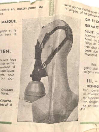 Belgien, Gebrauchsanweisung für die zivile Gasmaske Typs L.702, ca. DIN A5