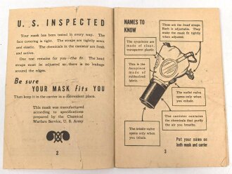 U.S.  WWII booklet "Your Gas Mask", DIN A6