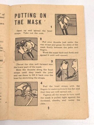 U.S.  WWII booklet "Your Gas Mask", DIN A6