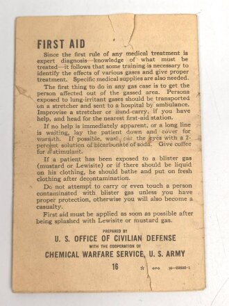U.S.  WWII booklet "Your Gas Mask", DIN A6