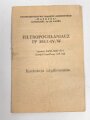 Polen, Bedienungsanleitung für einen Mehrstoff-Atemfilter des Types FP 23/1-IV/W, 11 Seiten, DIN A6