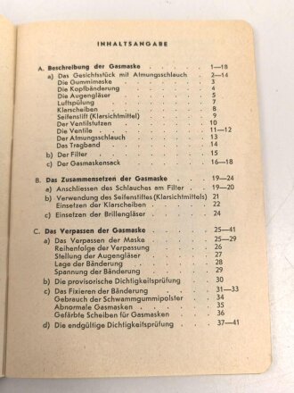 Schweizerische Armee " Die Gasmaske 53" datiert...