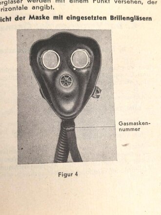 Schweizerische Armee " Die Gasmaske 53" datiert 1957, 55 Seiten, DIN A6