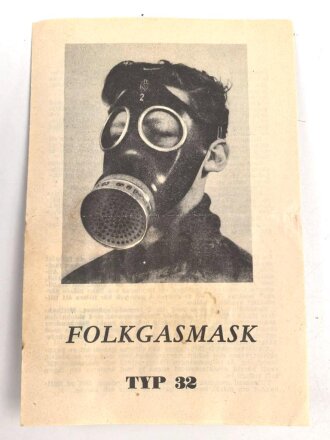 Schweden, Bescheibung einer Zivilschutz-Gasmaske Typ 32...