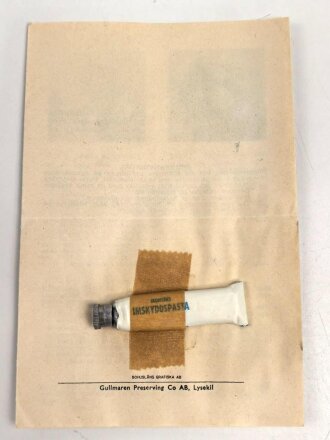 Schweden, Bescheibung einer Zivilschutz-Gasmaske Typ 32 " Seiten, DIN A6 mit Paste