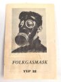Schweden, Bescheibung einer Zivilschutz-Gasmaske Typ 32 " Seiten, DIN A6 mit Paste