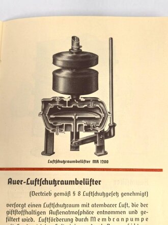 "Der Gasschutz im Werkluftschutz" Auer, 24 Seiten, DIN A6, Druckvermerk von 1940