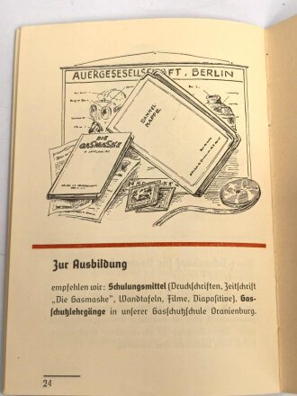 "Der Gasschutz im Werkluftschutz" Auer, 24 Seiten, DIN A6, Druckvermerk von 1940