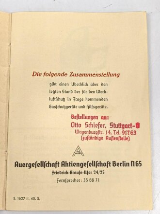 "Der Gasschutz im Werkluftschutz" Auer, 24...